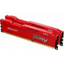 Memorie Kingston Fury Beast Red, 16GB, DDR3-1866, CL10, Dual Channel