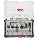 Bosch Set 6 freze de profilat canturi, frezare coplanarÄ si refecare, tija 6mm