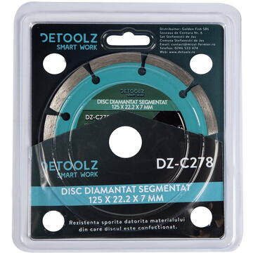 Detoolz Disc diamantat segmentat 125x22.2x7mm