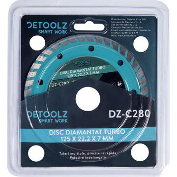 Detoolz Disc diamantat turbo 125x22.2x7mm