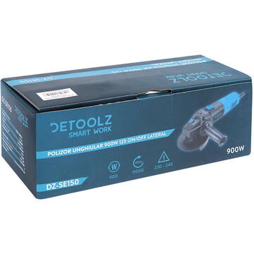 Detoolz Polizor unghiular 900W 125 on/off lateral