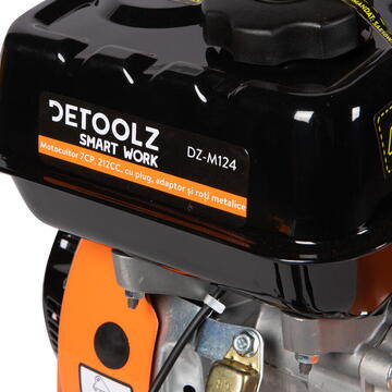 Detoolz Motocultor 7CP,212CC+plug+adaptor+roti metalice