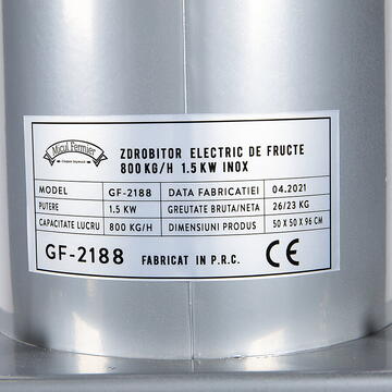 Micul Fermier Zdrobitor electric de fructe 800kg/ora 1.5KW inox
