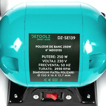 Detoolz Polizor de banc 250W 6" MD3215S
