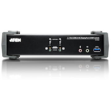 Switch Aten 2-Port USB 3.1 Gen 1 4K DisplayPort 1.2 KVMP™ Switch with Audio (KVM cables included)