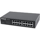 Switch Intellinet 16-Port Gigabit Ethernet Switch, 16-Port RJ45 10/100/1000 Mbps, IEEE 802.3az Energy Efficient Ethernet, Desktop, 19" Rackmount (Euro 2-pin plug)