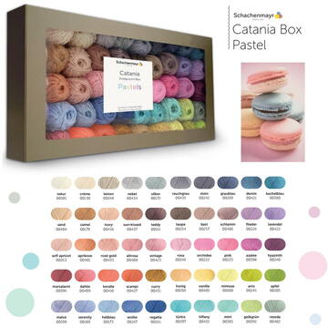 Ata de cusut, brodat si surfilat mez crafts Crochet set (50 colours) Catania Amigurumi Box - pastel colours