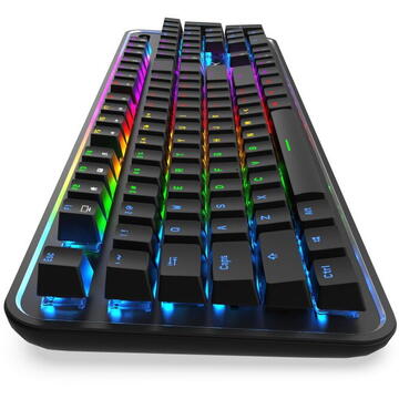 Tastatura Krux Comet RGB Outemu Blue Keyboard, Negru USB Cu fir, Iluminare RGB