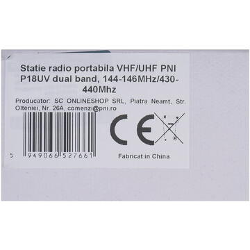 Statie radio Statie radio portabila DMR VHF/UHF PNI P18UV dual band, 136-174MHz/400-480Mhz, acumulator 2200 mAh