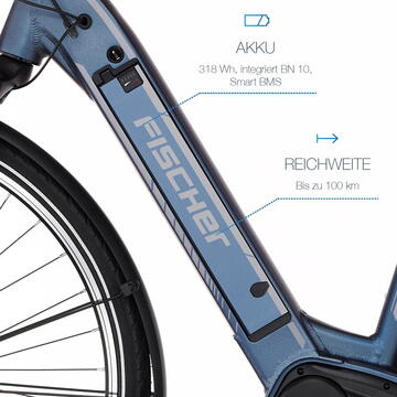 Bicicleta Fischer die fahrradmarke CITA 2.1i (2022), Pedelec blue, 41 cm frame