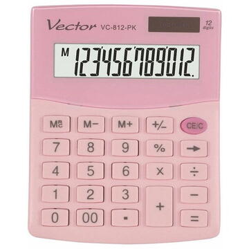 Calculator de birou OFFICE CALCULATOR VECTOR KAV VC-812 PK PINK