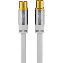 goobay TV antenna cable 135dB white 1m -4x shielded