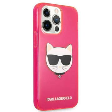 Husa Karl Lagerfeld Husa Glitter Choupette Fluo iPhone 13 Pro Roz