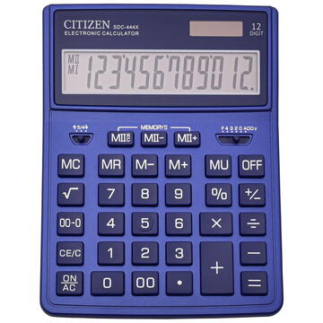 Calculator de birou CITIZEN SDC-444XRNVE OFFICE CALCULATOR, 12-DIGIT, 199X153MM, NAVY BLUE
