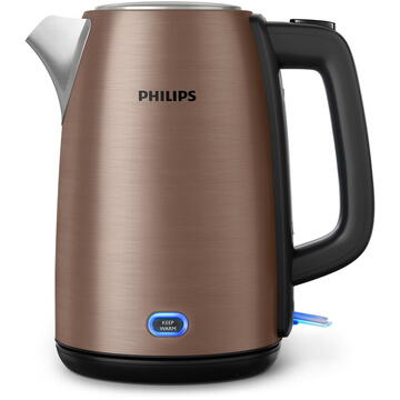 Fierbator Philips Viva Collection HD9355/92 electric kettle 1.7 L 2060 W Black, Copper