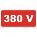 DIVERSE Semn de avertizare "380V", 10cmx5cm, PVC, 380V, set 10 buc