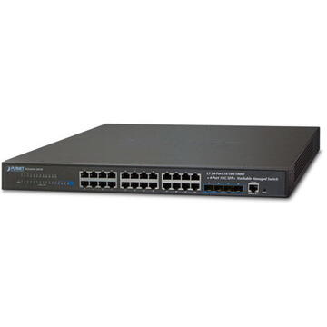 Switch PLANET SGS-6341-24T4X network switch Managed L3 Gigabit Ethernet (10/100/1000) 1U Black