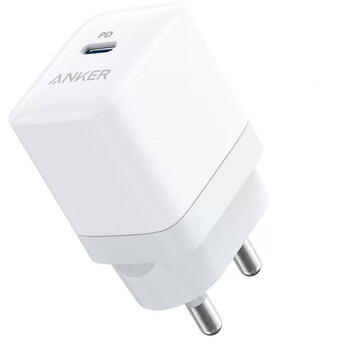 Incarcator de retea Anker PowerPort III USB-C 20W, Power Delivery, Alb-Gri