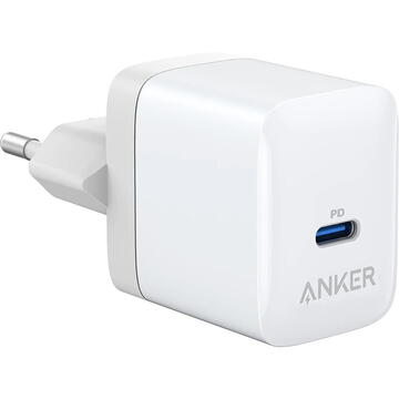 Incarcator de retea Anker PowerPort III USB-C 20W, Power Delivery, Alb-Gri