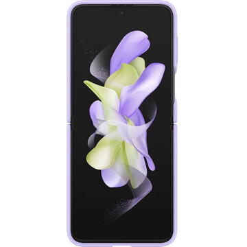 Husa Samsung Silicone Cover with Ring  pentru Galaxy Z Flip4, Bora Purple