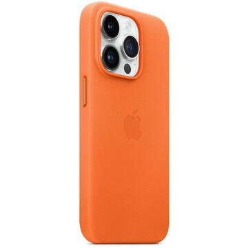 Husa Apple iPhone 14 Pro Leather MagSafe - Orange