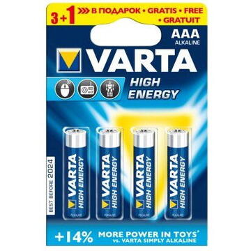 Baterie alcalina VARTA BAVA 4903, R3 (AAA), 4 bucati High Energy