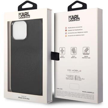 Husa Karl Lagerfeld Husa PU Leather Perforated Logo iPhone 14 Pro Max Black