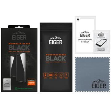 Eiger Folie Sticla 2.5D Mountain Glass Privacy iPhone 14 Pro Max Black