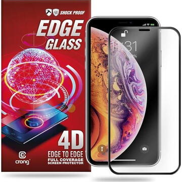 Crong Edge Glass 4D Full Glue - Szkło hartowane na cały ekran iPhone 11 Pro Max / iPhone Xs Max uniwersalny