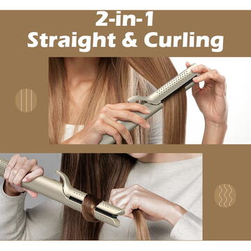 Ondulator ZHIBAI 2-in-1 Hair Curler and Straightener VL620 (gold)