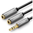 Accesorii Audio Hi-Fi UGREEN AUX Audio splitter with jack 3,5 mm cable, 20cm (silver)