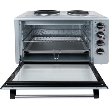 Cuptor Orava Elektra X2, Toaster oven with two hot plates 48 L, Stainless Steel
