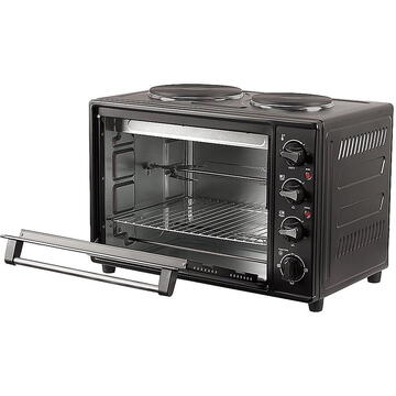 Cuptor Orava Elektra X3, Toaster oven with two hot plates 34 L Black