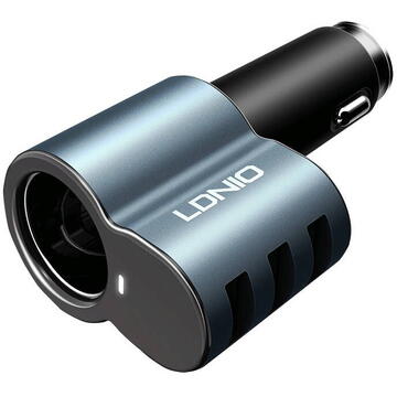 Car charger LDNIO CM11 3x USB, 25W (black)