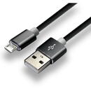 everActive cable micro USB 1m - Black, silicone, quick charge, 2,4A - CBB-1MB
