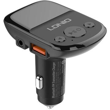 Modulator FM FM transmitter LDNIO C706Q with Bluetooth, 2x USB, AUX (black)