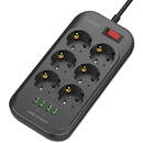 Prelungitor Power strip with 6 AC outlets, 4x USB, LDNIO SE6403, 2m (black)