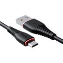 USB to Micro USB cable Vipfan Anti-Break X01, 3A, 1m (black)