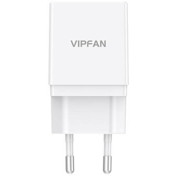 Incarcator de retea Vipfan E02 wall charger, 2x USB, 2.1A (white)