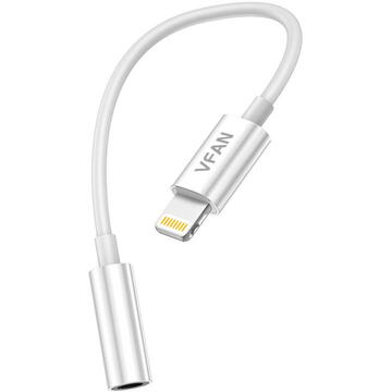 Accesorii Audio Hi-Fi Vipfan L07 Lightning to mini jack 3.5mm AUX cable, 10cm (white)