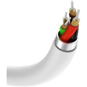 Accesorii Audio Hi-Fi Vipfan L08 USB-C to mini jack 3.5mm AUX cable, 10cm (white)