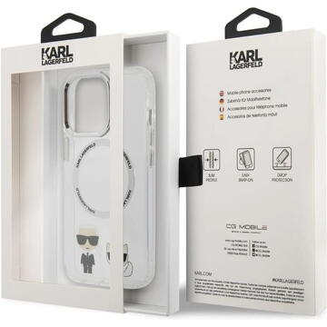 Husa Karl Lagerfeld Husa Magsafe Karl &amp; Choupette iPhone 13 Pro Transparent