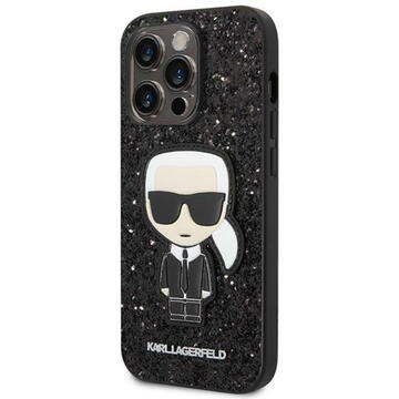 Husa Karl Lagerfeld Husa Glitter Flakes Ikonik iPhone 14 Pro Negru