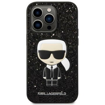 Husa Karl Lagerfeld Husa Glitter Flakes Ikonik iPhone 14 Pro Negru