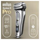 Aparat de barbierit Braun 9477CC Shaver, Operating time 50 min, Charging time 1 h, Wet&Dry, Travel case, Clean&Charge station, Silver