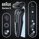Aparat de barbierit Braun 61-N7650CC Wet & Dry Shaver with SmartCare center, Black