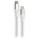 Cablu date GRIXX - USB-C to Lightning MFI, impletit, lungime 1m - alb