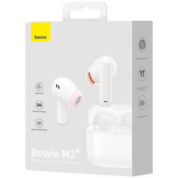 Baseus Bowie M2+ TWS earphones, ANC (white)