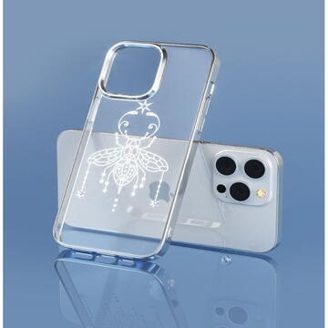Husa Devia Husa Summer Series Protective cu Cristale Swarovski iPhone 14 Pro Silver