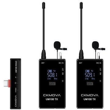 Microfon CKMOVA UM100 KIT4 - DUAL TIE WIRELESS MICROPHONE SET FOR USB-C